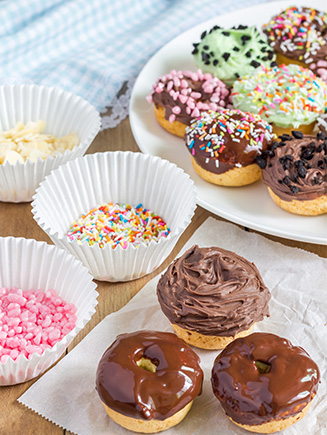 Fresh baked homemade mini donuts